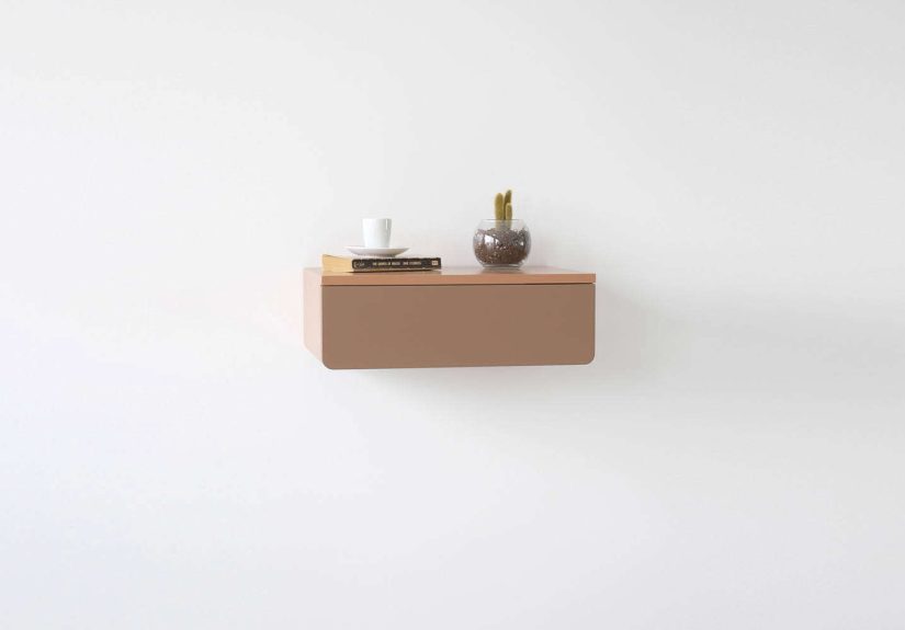 Buoy 10 Wall Mounted Floating Nightstand - Salmon