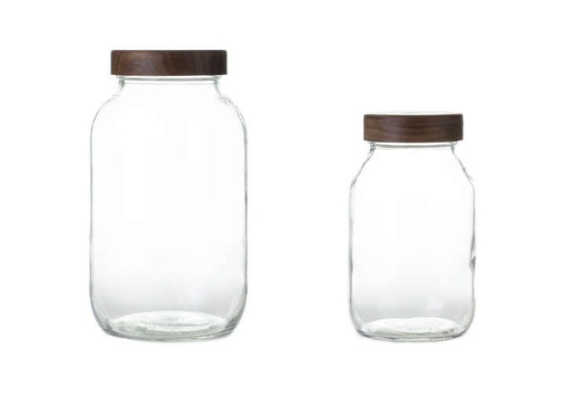 Glass Storage Jar with Walnut Lid