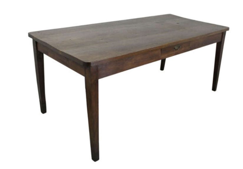 Antique French Thick Top Oak Farm Table
