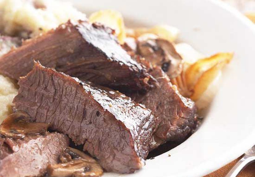 Brisket in Red Wine with Onions Recipe