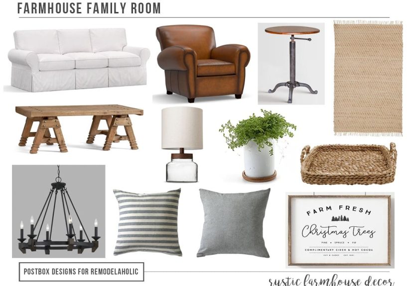 Create a Farmhouse Family Room + How to Style an Open Floor Plan Room