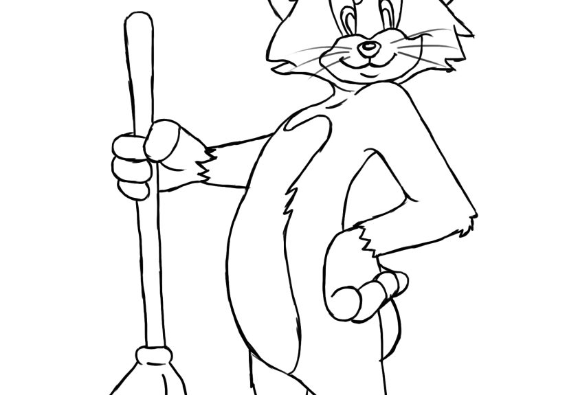How to Draw Tom from Tom and Jerry: 14 Steps