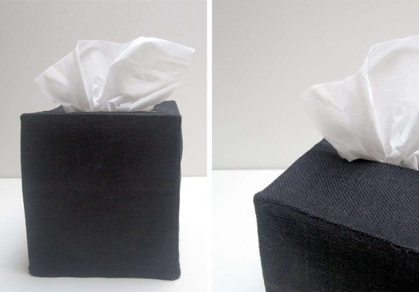 Pi’lo Black Linen Tissue Cover