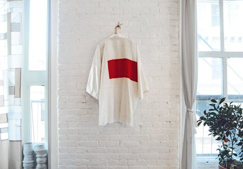 Red & White Patchwork Kimono