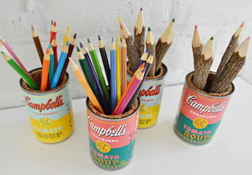 Turning Soup Cans Into Pop Art Pencil Cups
