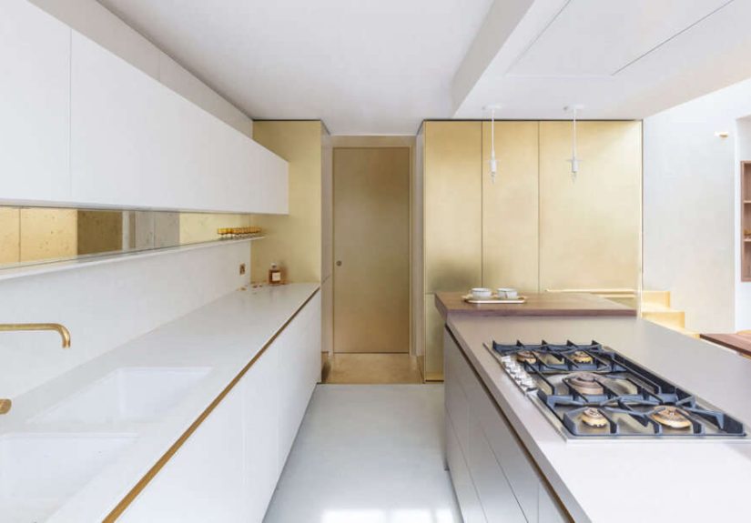 Brass without the Flash: a streamlined brass kitchen in West London by architect Simon Astridge
