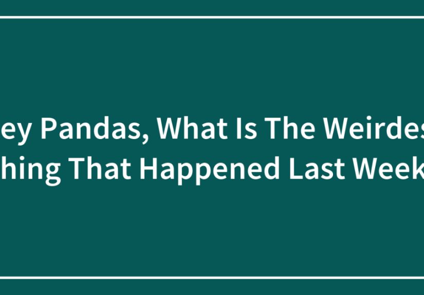 Hey Pandas, What Is The Weirdest Thing That Happened Last Week?