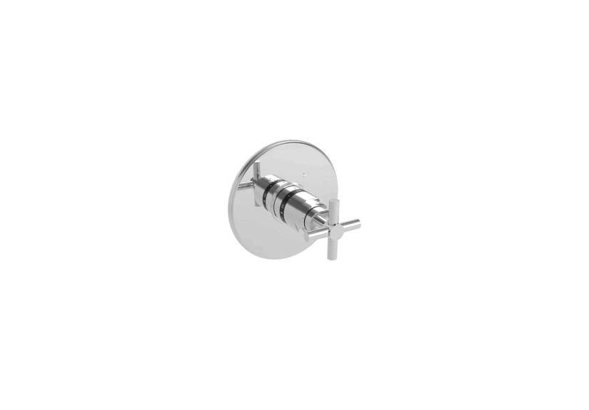 Newport Brass Universal Round Thermostatic Trim Plate Only with Cross Handle